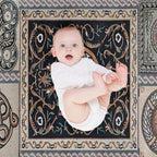 Roman Mosaic - Gold Easy Care Throw Blanket