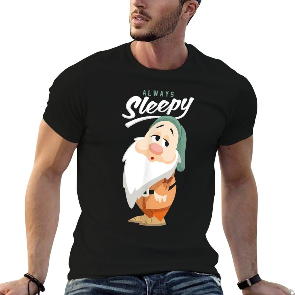 Disney Snow White And The Seven Dwarfs Always Sleepy  Eco-friendly Material T-Shirt
