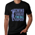 Swing, Swear, Find - Golf Cart Golfer Costume - Mens Golfing  Oversized Silhouette T-Shirt