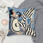 French Art Deco Woman Haute Couture Fashion Soft Washable Throw Pillow