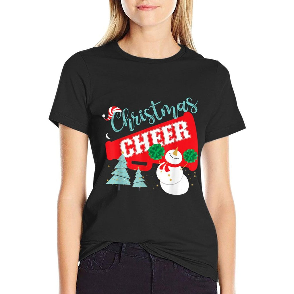 Cheer Cheerleading Christmas Cheer  Oversized Silhouette T-Shirt