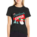 Cheer Cheerleading Christmas Cheer  Oversized Silhouette T-Shirt