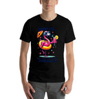 Pink Flamingo Drinking Cocktails Summer Vacation Beach Funny  Relaxed-fit T-Shirt
