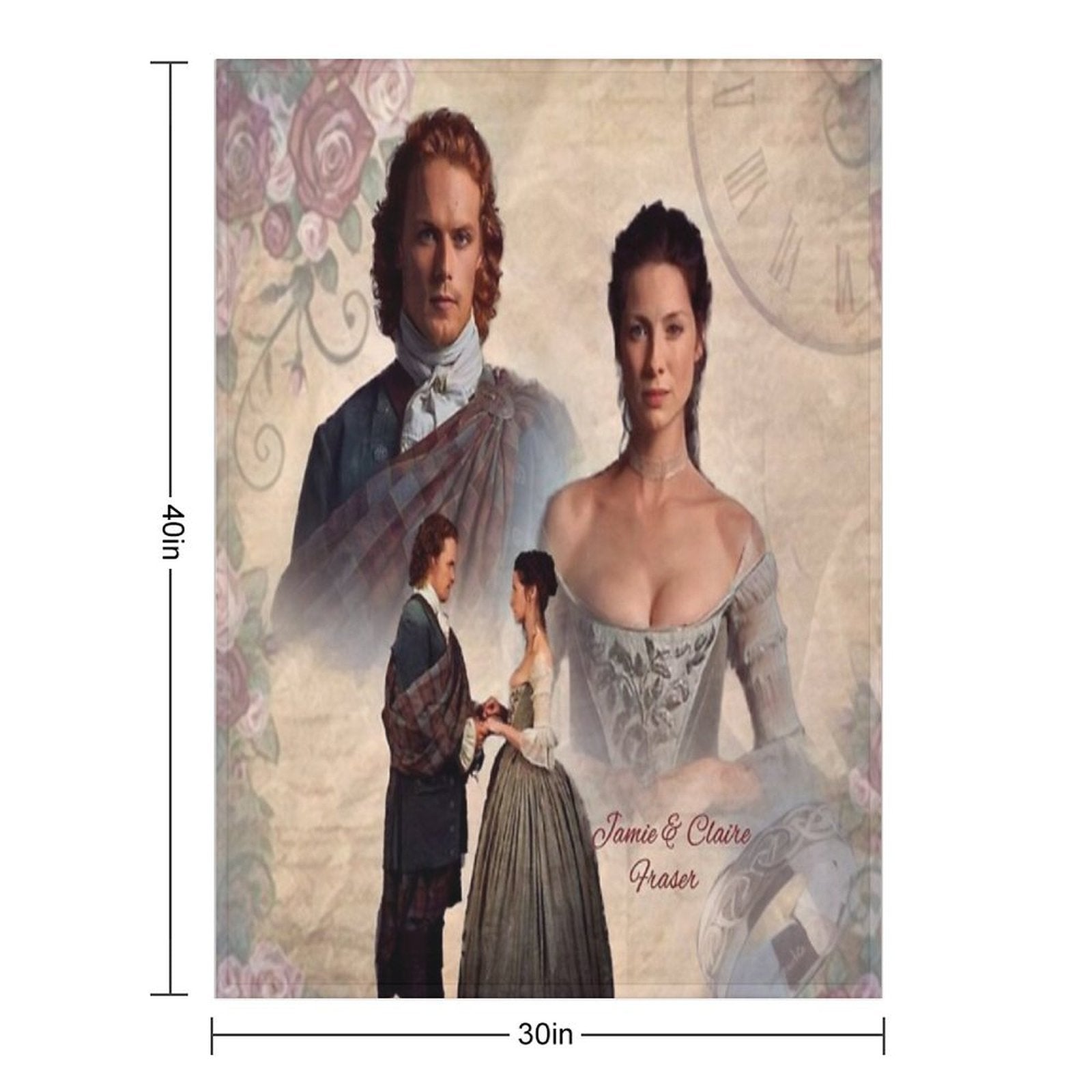 Jamie And Claire FraserOutlander Wedding Eco-conscious Throw Blanket