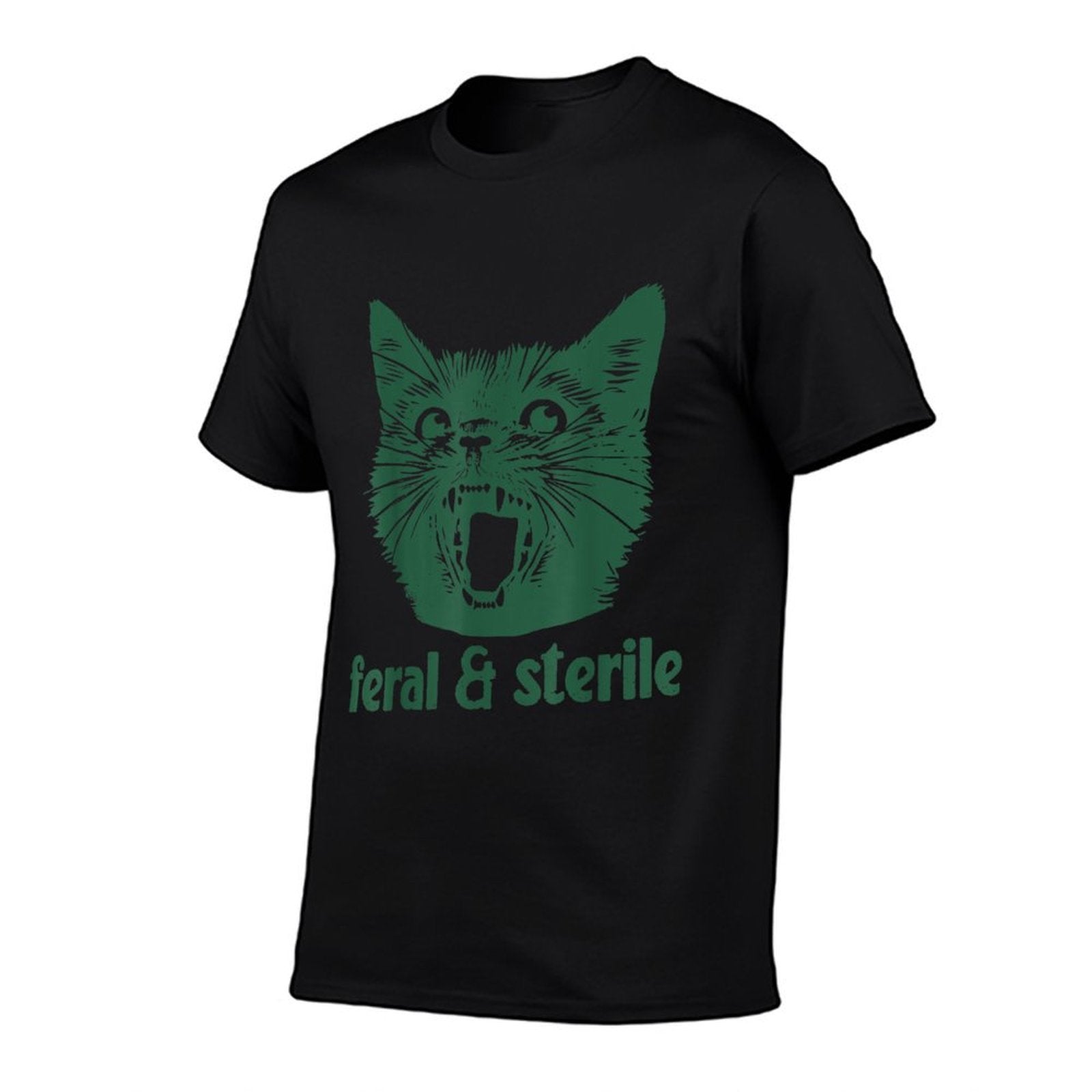 Feral And Sterile Funny Cat Hysterectomy Uterus Womens Joke Comfortable T-Shirt