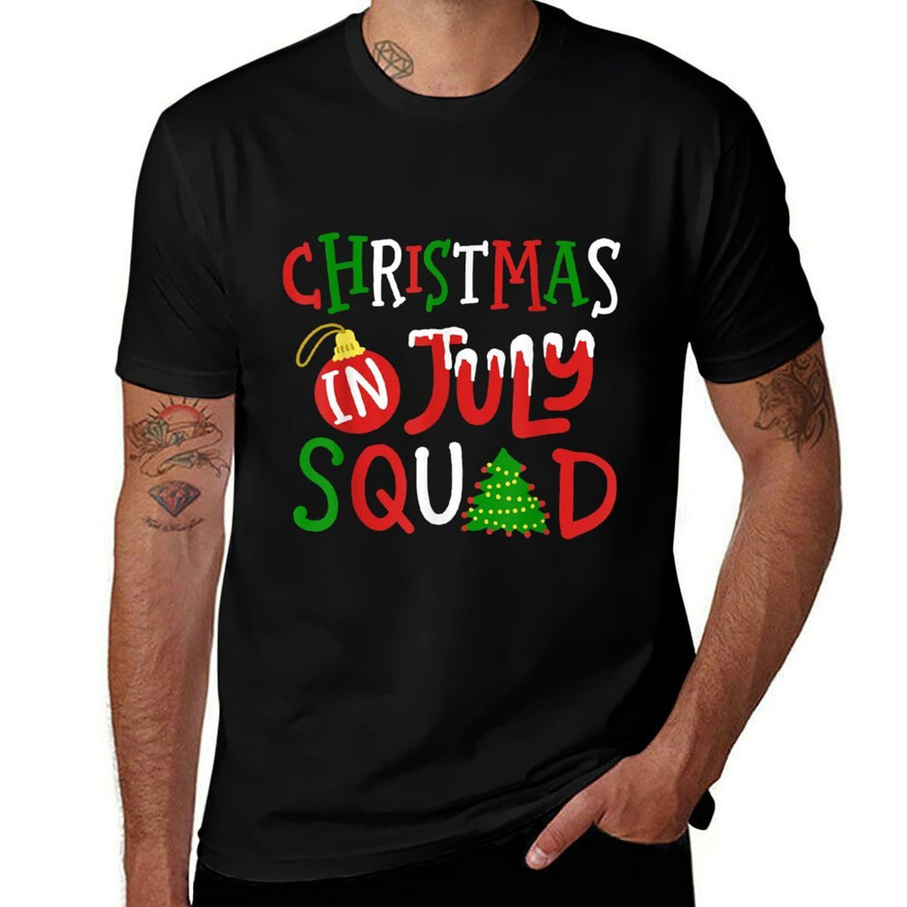 Christmas in July Squad Funny Merry Xmas Men Women Kids  Polyester Blend T-Shirt