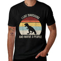 Vintage Retro I Like Dinosaurs  Maybe 3 People Funny T-Rex  Tagless Design T-Shirt