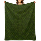Stegosaurus Lace - Green Plush Throw Blanket
