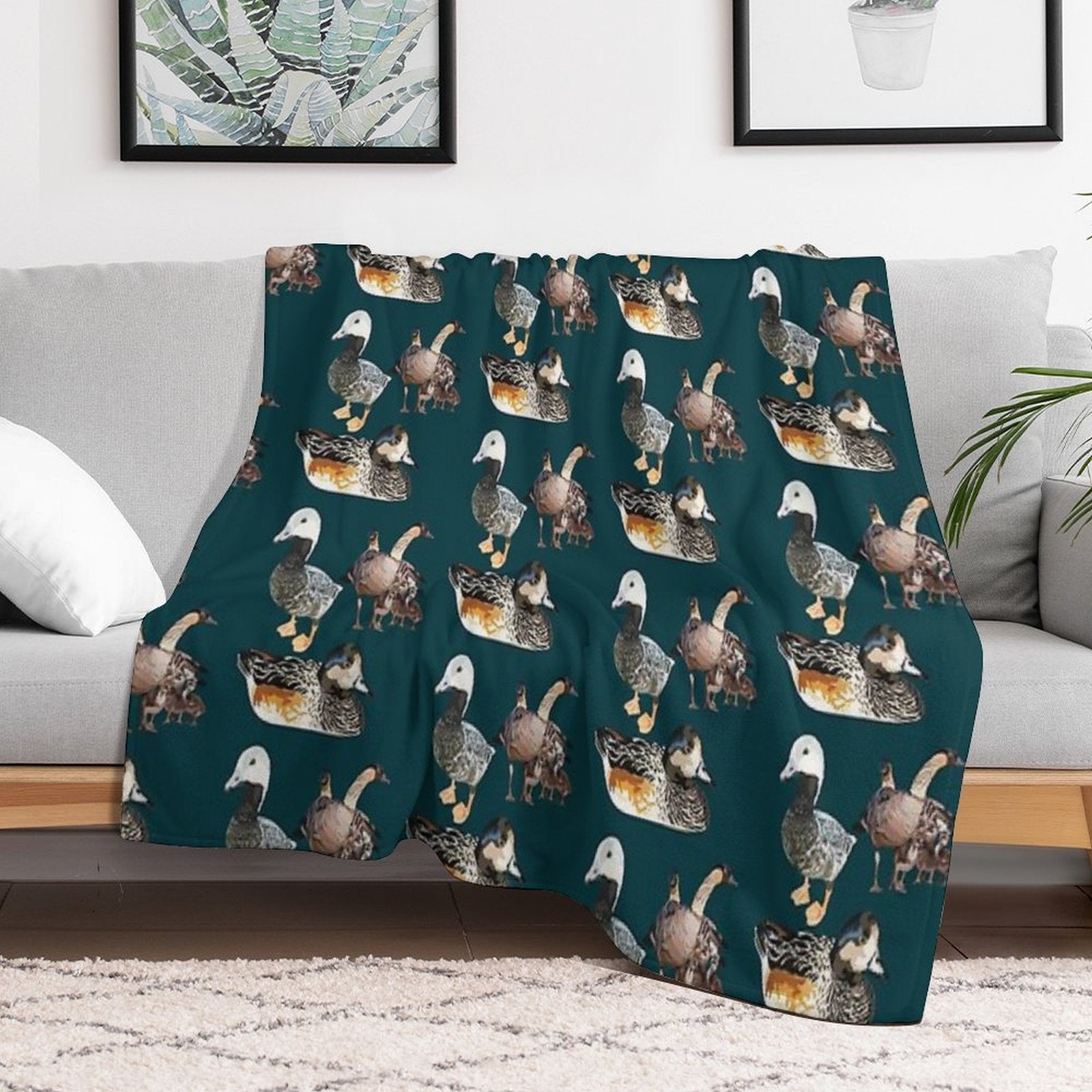W Is for Wetland Bird, Wetland Bird  Zookeeper & Wildlife Art Design Eco-conscious Throw Blanket