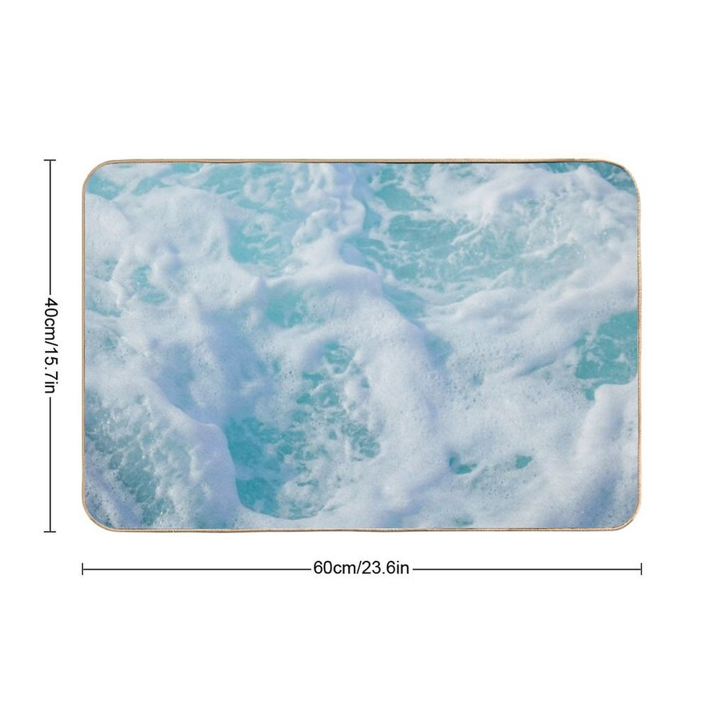 Blue Ocean Waves  Slip-Resistant Bath Mat