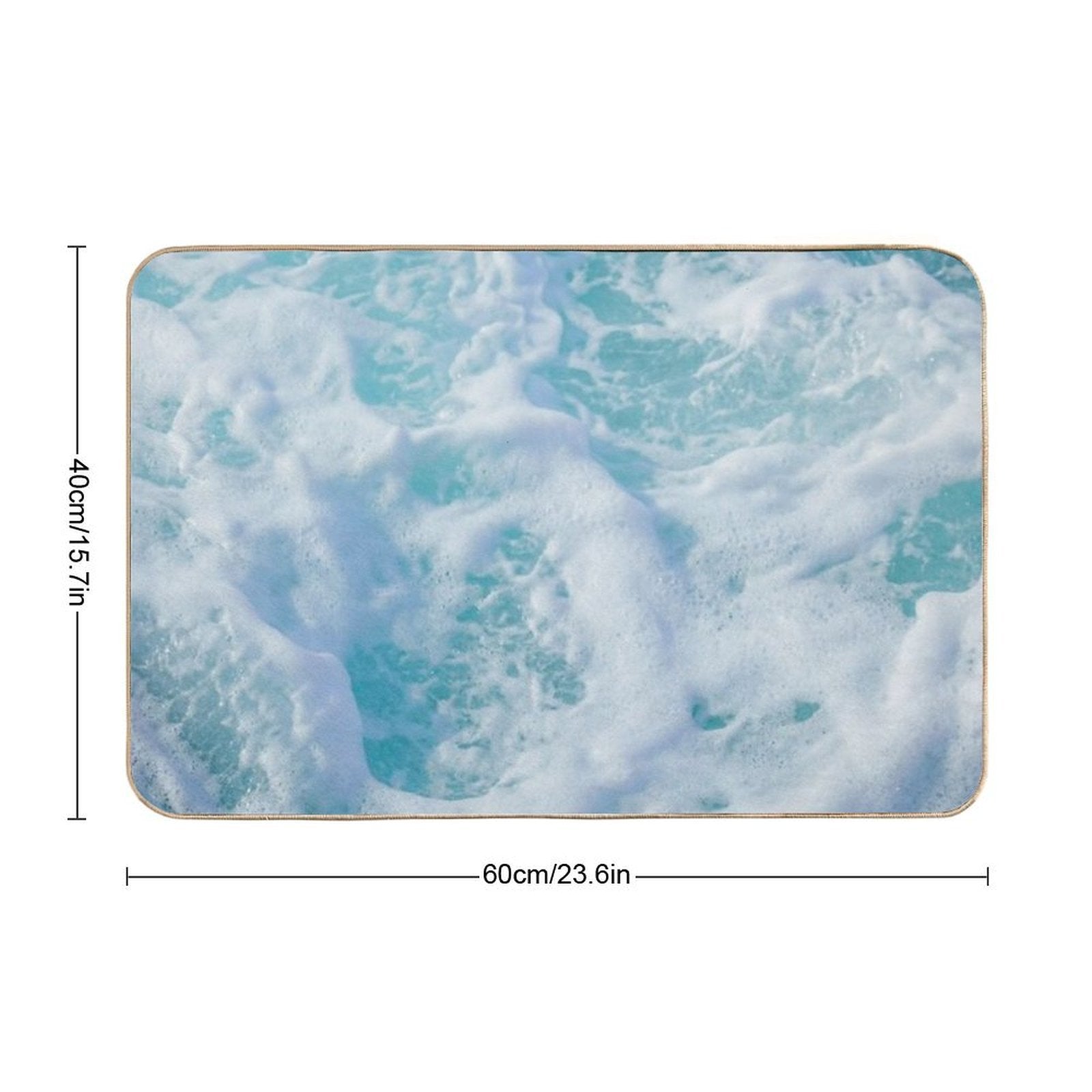 Blue Ocean Waves  Fade-Resistant Bath Mat