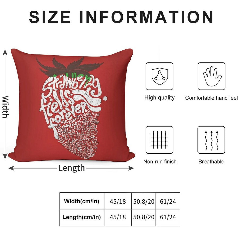 Strawberry Fields Forever Soft Ultra-Soft Texture Throw Pillow