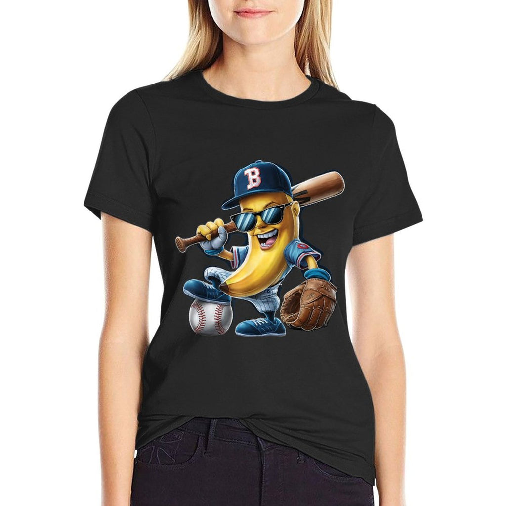 Funny Lets Go Bananas Banana Playing Baseball Player  Durable T-Shirt