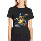 Funny Lets Go Bananas Banana Playing Baseball Player  Durable T-Shirt