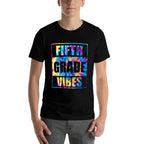 Back To School 5th Grade Vibes First Day Of School Teachers  Rolled Sleeves T-Shirt