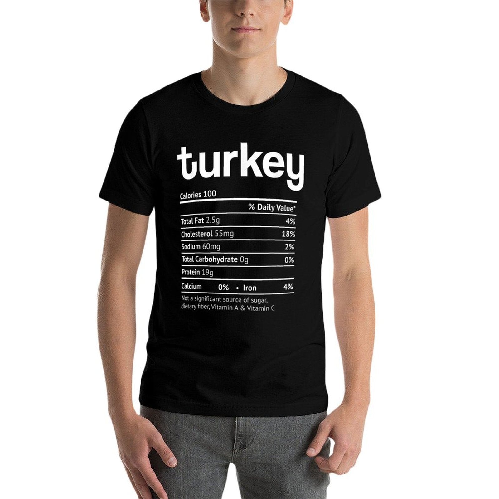 Turkey Nutrition Facts Funny Thanksgiving Christmas Food  Odor-resistant T-Shirt