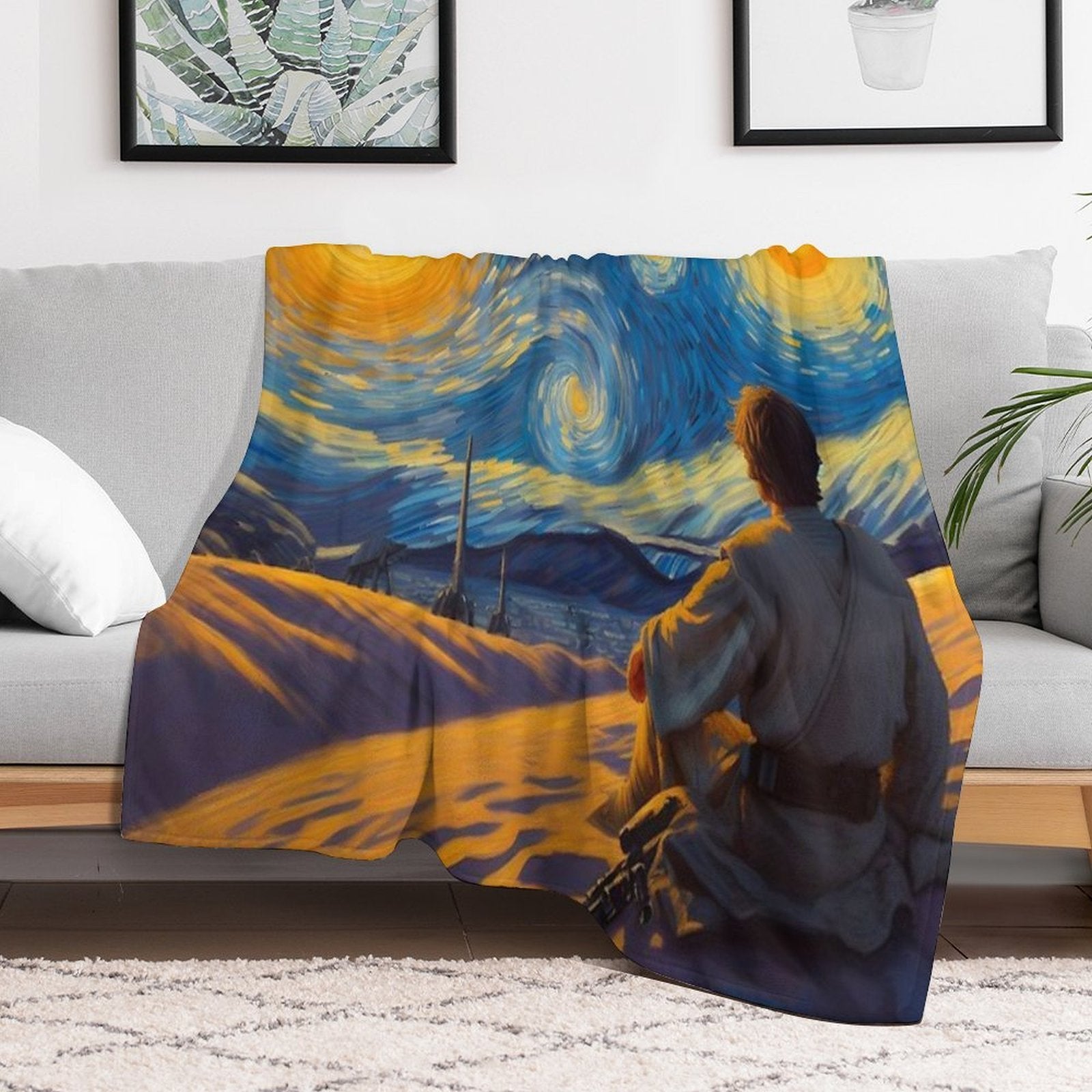 Starry Tatooine Quick-dry Throw Blanket