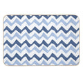 Wavy Brush Stroke Pattern Indigo & Pale Blue Durable Bath Mat