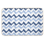 Wavy Brush Stroke Pattern Indigo & Pale Blue Durable Bath Mat
