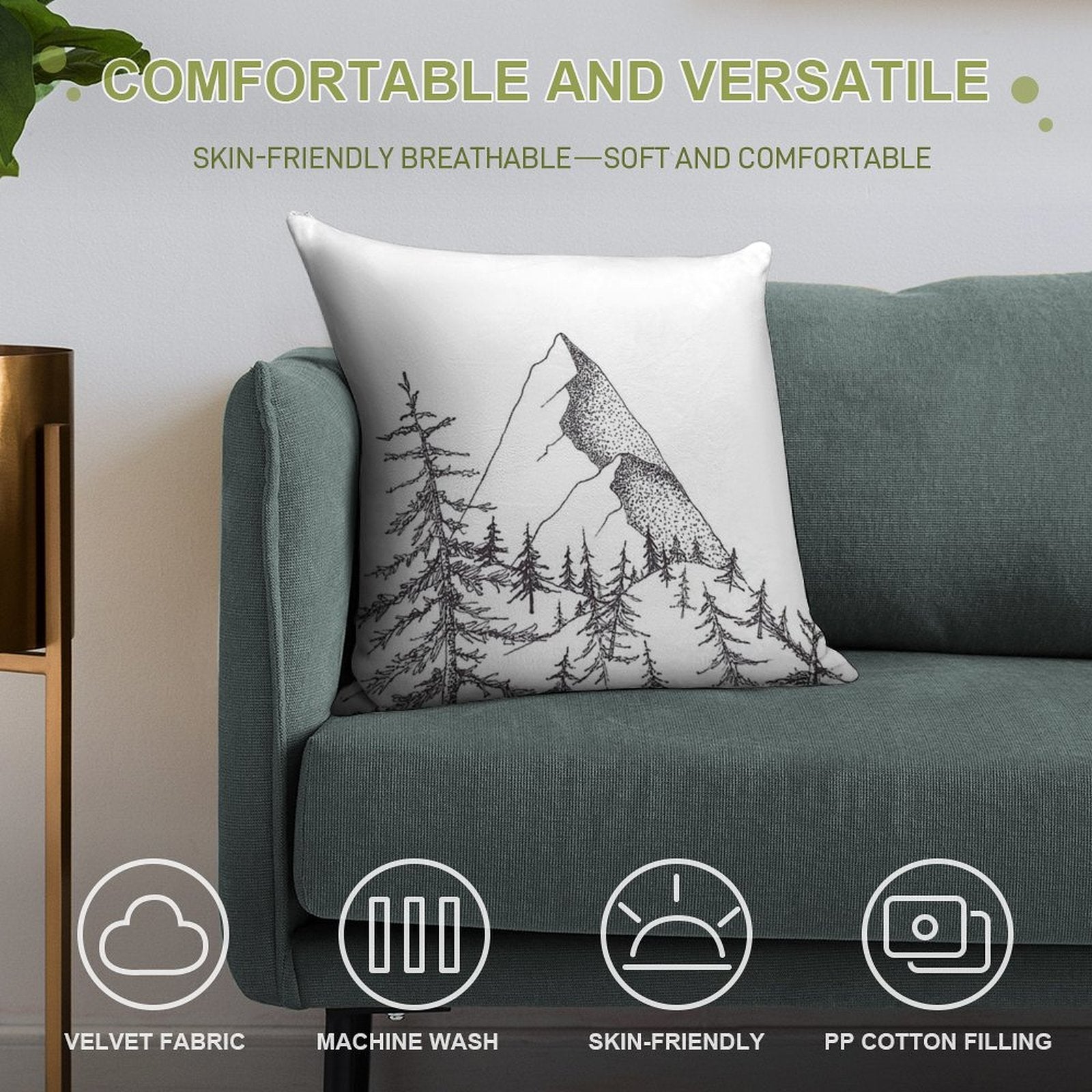 Lonely Mountain Soft Bedroom Essential Throw Pillow