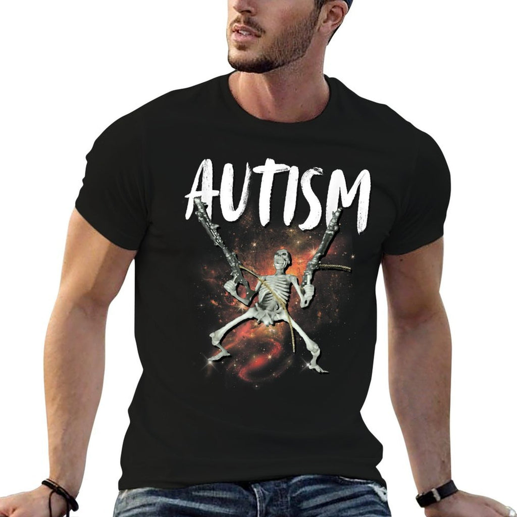 Autism Skeleton Meme Funny Men Women Kids  Trendy Pattern T-Shirt