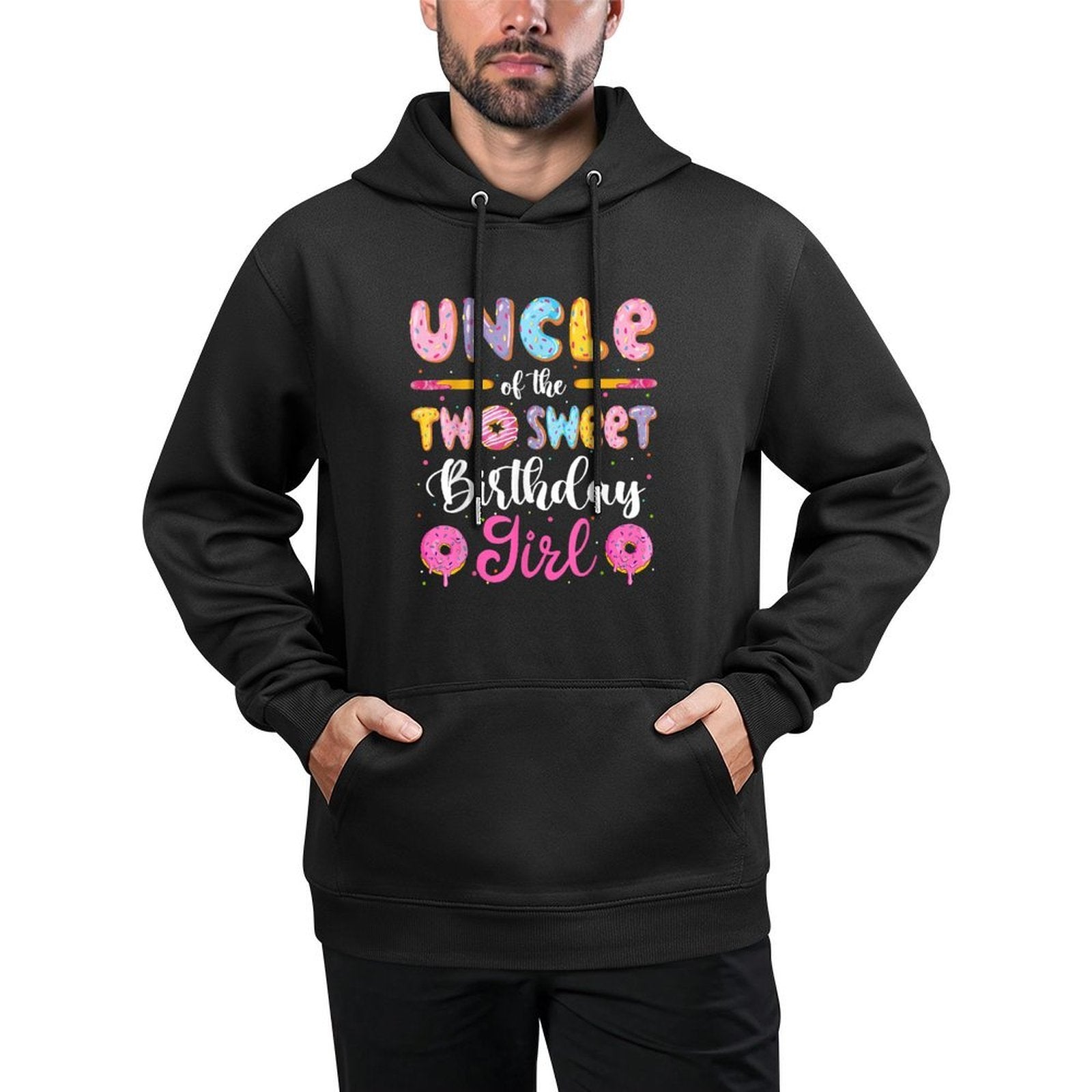 Uncle Of The Two Sweet Birthday Girl Donut 2Nd Birthday Relaxed Fit Hoodie