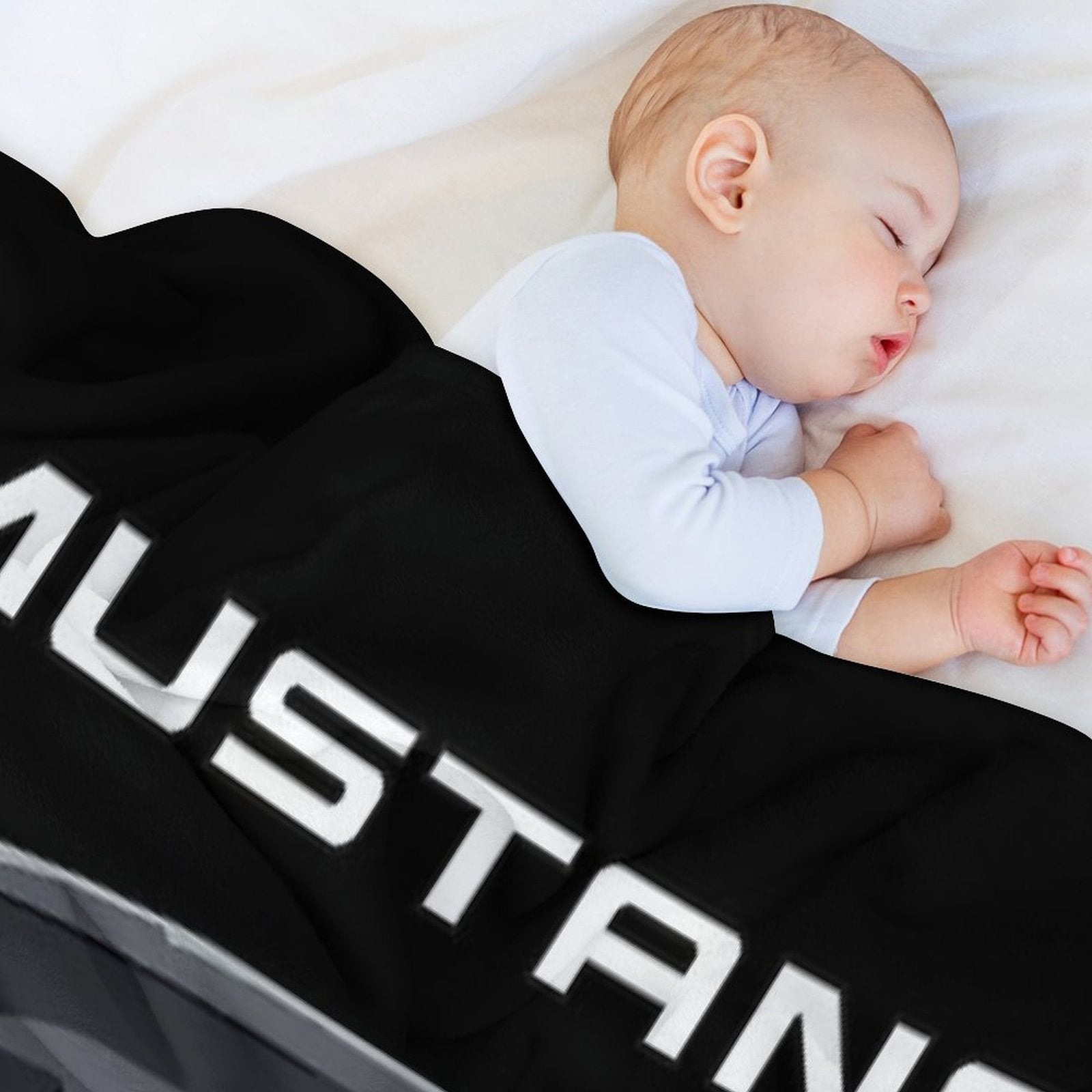 Mustang GT 5.0L V8 Performance Car Shadow Black Versatility Throw Blanket