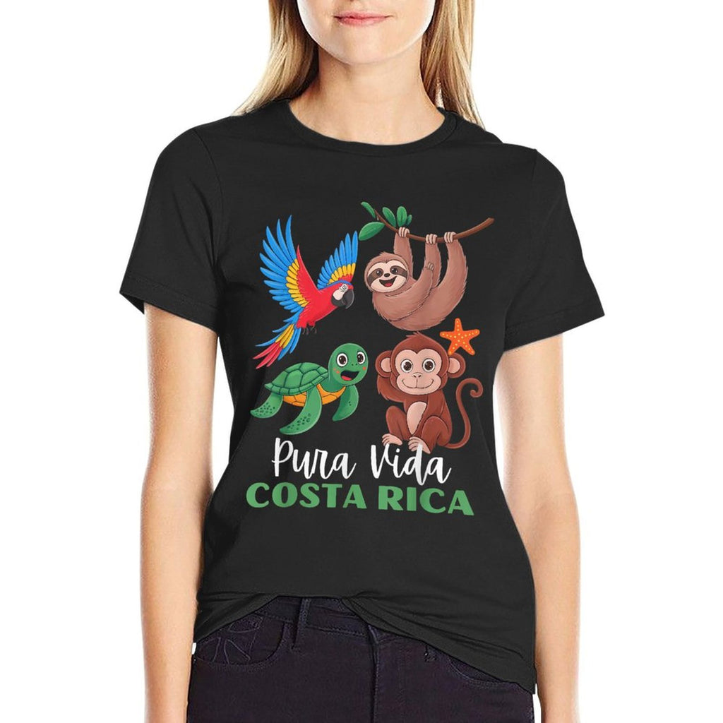 Parrot Sloth Turtle Vacation Tropical Pura Vida Costa Rica  Quick-drying T-Shirt