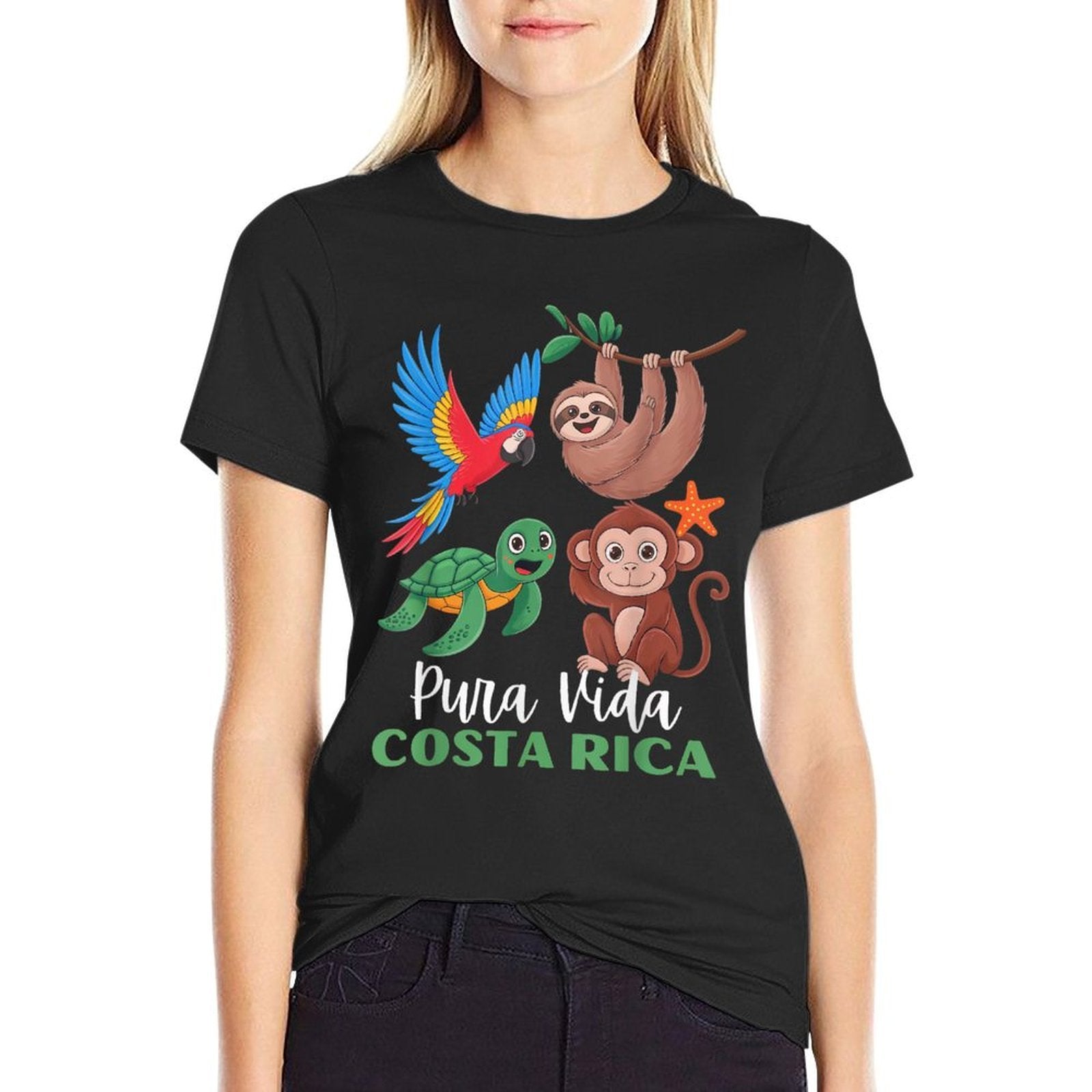 Parrot Sloth Turtle Vacation Tropical Pura Vida Costa Rica  Quick-drying T-Shirt