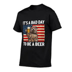 US Bear Drinking Its A Bad Day To Be A Beer  Ribbed Collar T-Shirt