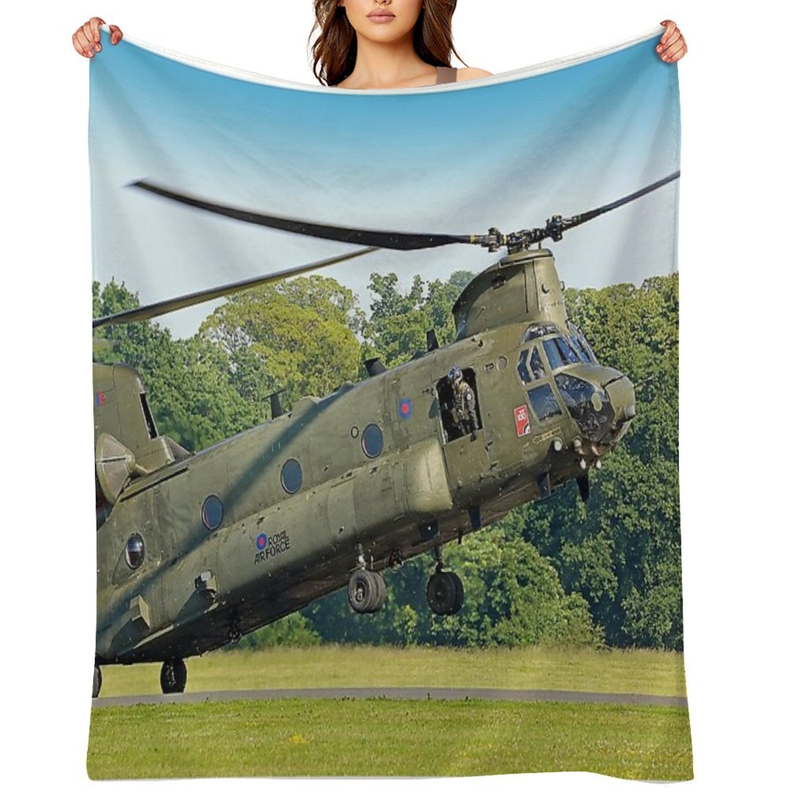 Chinook RAF 100 At Cosford Airshow 2018 2 Sustainable Throw Blanket