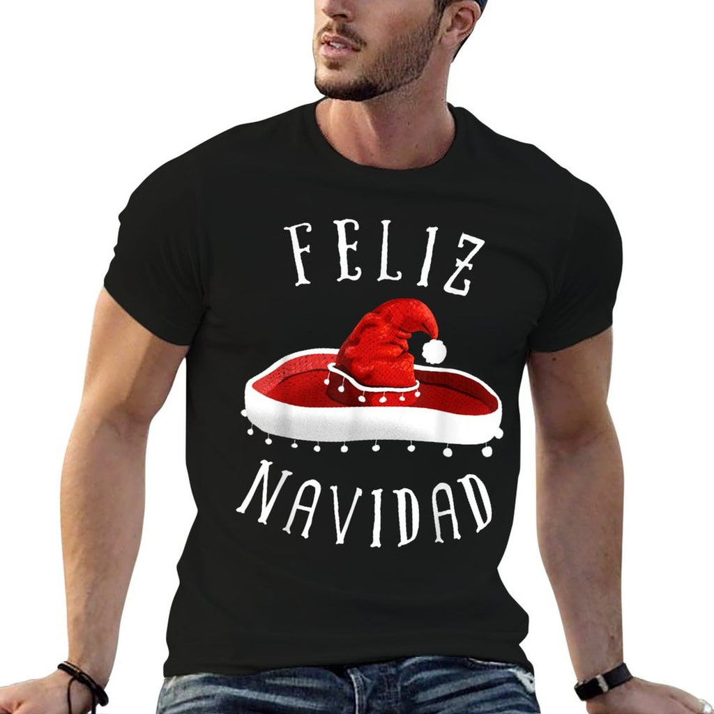 Santa Hat Sombrero Christmas Mexico Feliz Navidad T  Classic T-Shirt