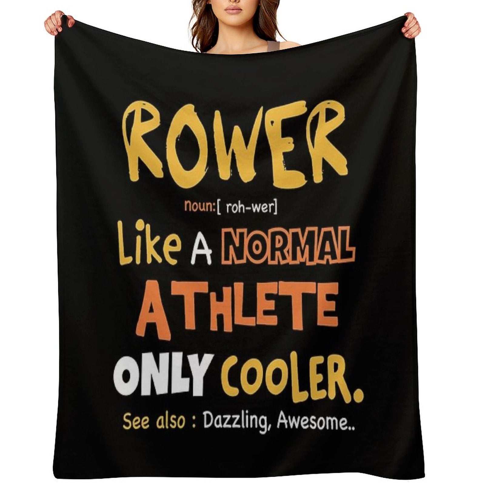 Funny Rower Definition   Rowing Athlete  Rowing College  Rowing Gift Idea Velvety-soft Throw Blanket