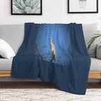 Cattle Egret Stands Gracefully in Field Compact Throw Blanket