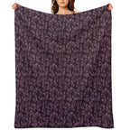 Blushing Purple Cherry Small Olive Pattern Sustainable Throw Blanket
