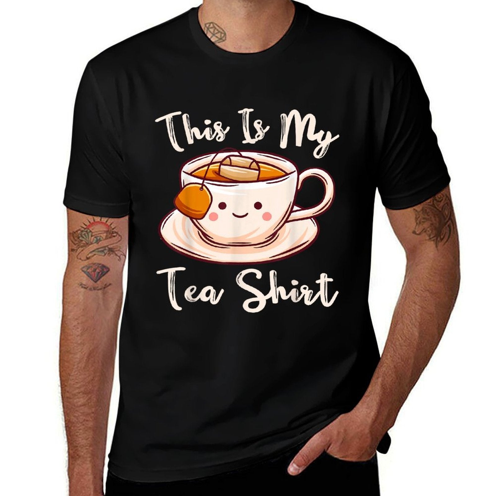 Tea Drinker Tea Lover This Is My Tea Tea Humor Drinker  Oversized Silhouette T-Shirt