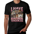I Have Homosexual Tendencies Funny Cat Meme Bootleg Graphic  Ribbed Collar T-Shirt
