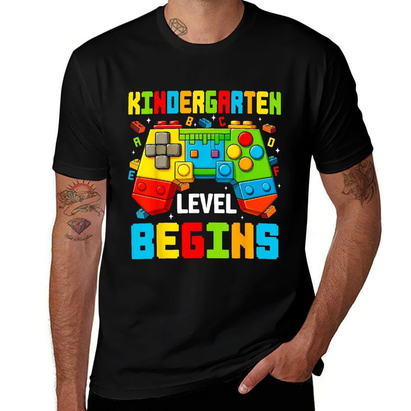 Master Builder Blocks Gaming Kindergarten Level Begins  Fade-proof Color T-Shirt