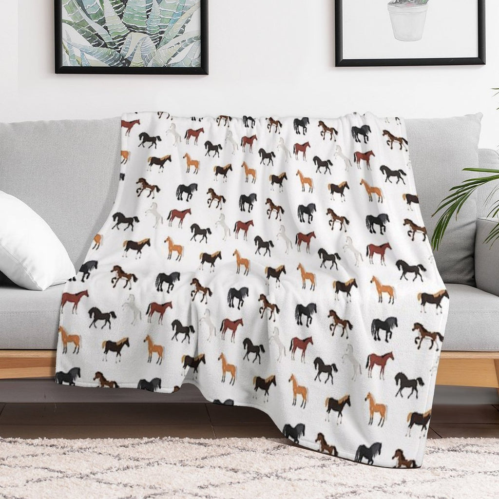 Love Of Beautiful Horses Velvety-soft Throw Blanket