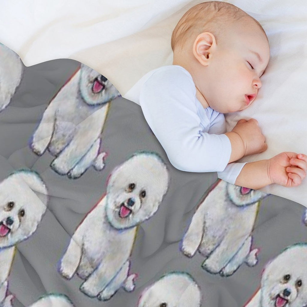 Cute And Floofy Bichon Frise by Robert Phelps Multi-functional Throw Blanket