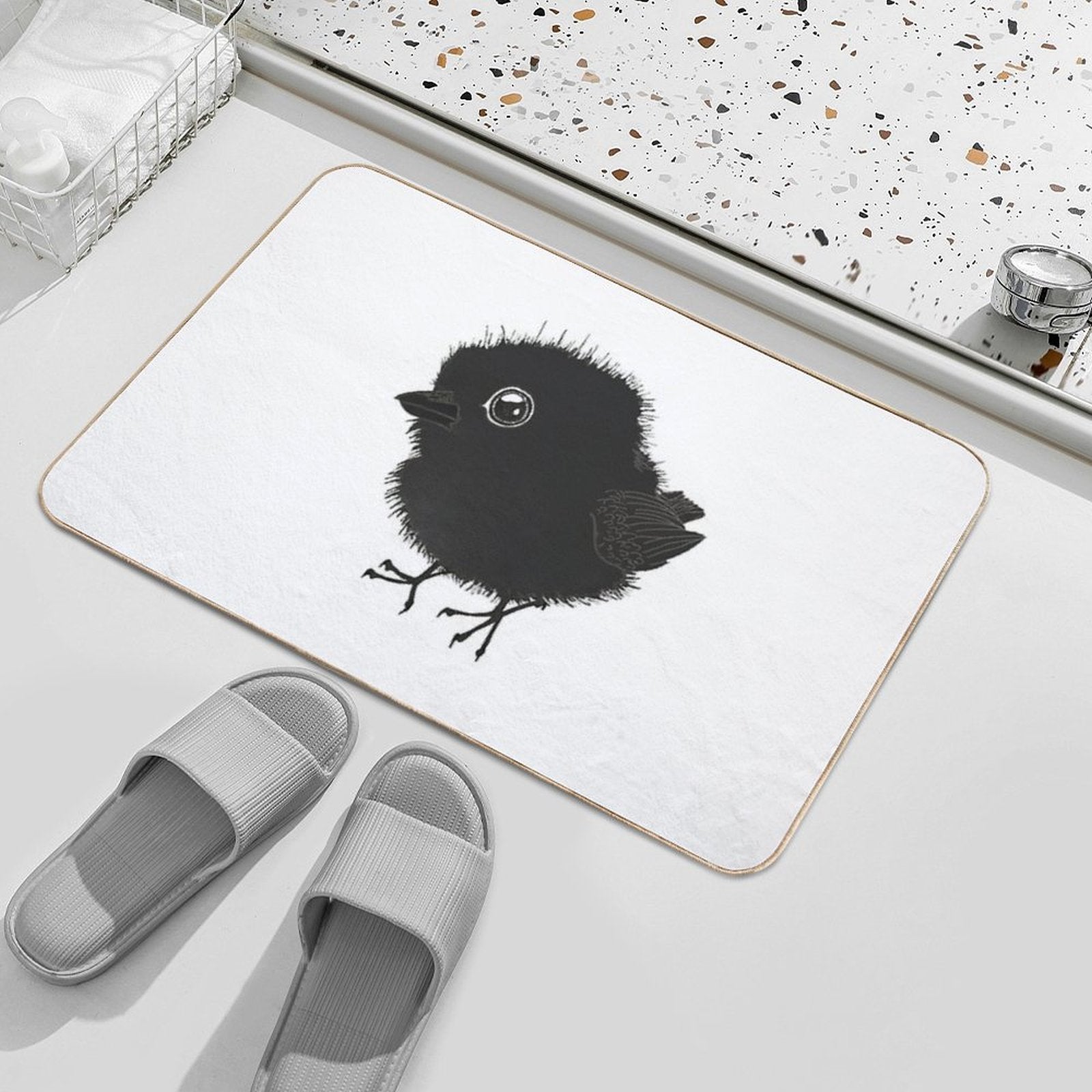 Fat Baby Raven  Non-Slip Bath Mat