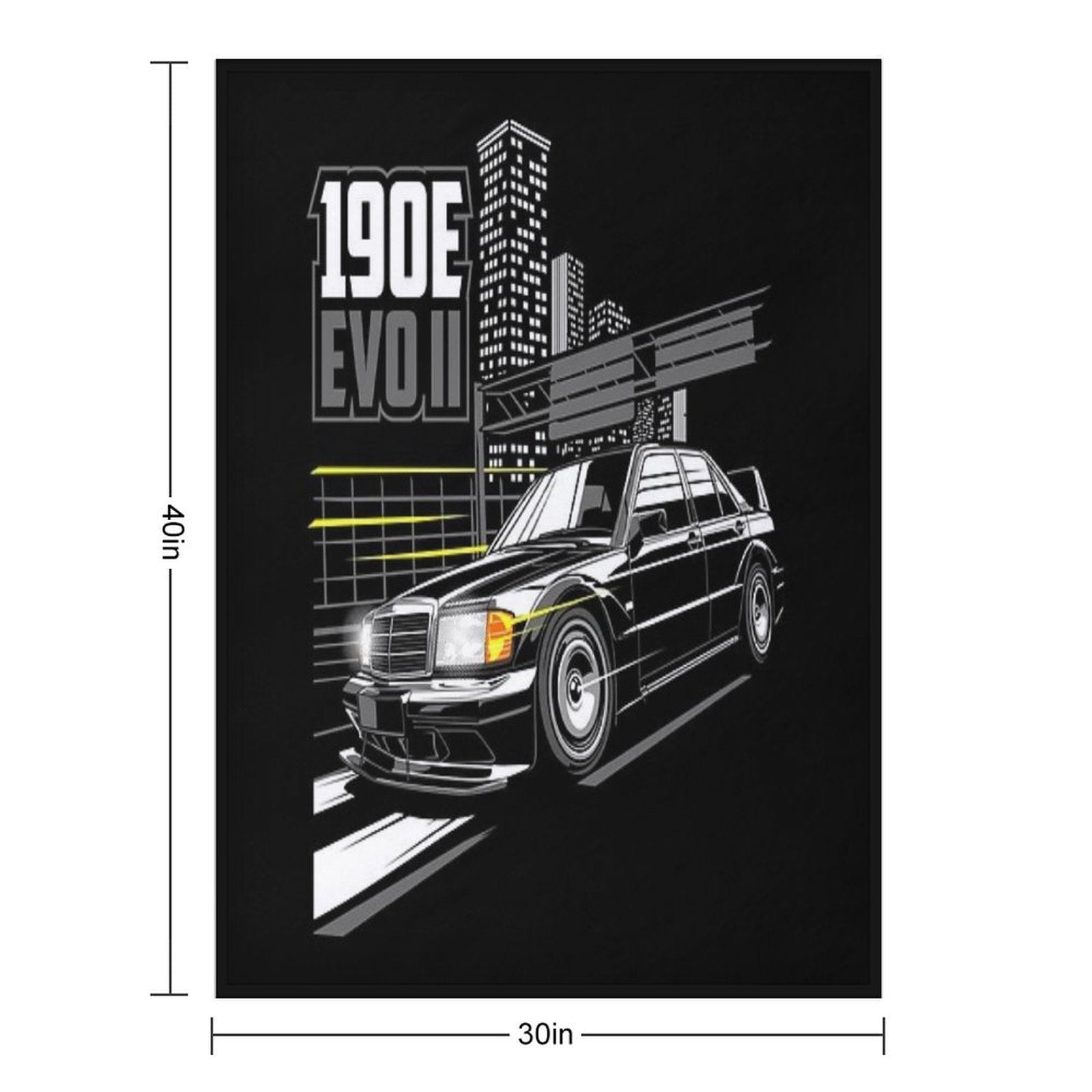 Mercedes Benz 190E AMG Evolution II Travel-friendly Throw Blanket