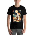 Cat Eating Sushi Japanese Anime Manga Kawaii Cat Ukiyo-e Art  Durable T-Shirt