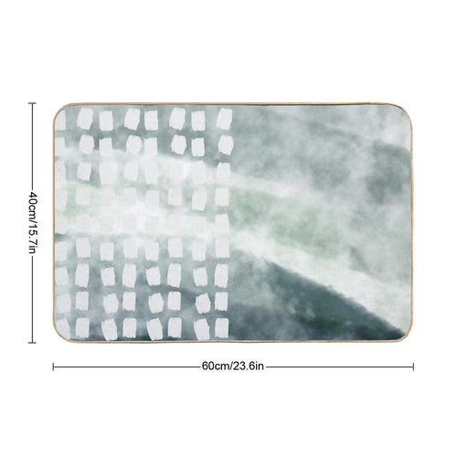 Blue Oil Squares Durable Bath Mat