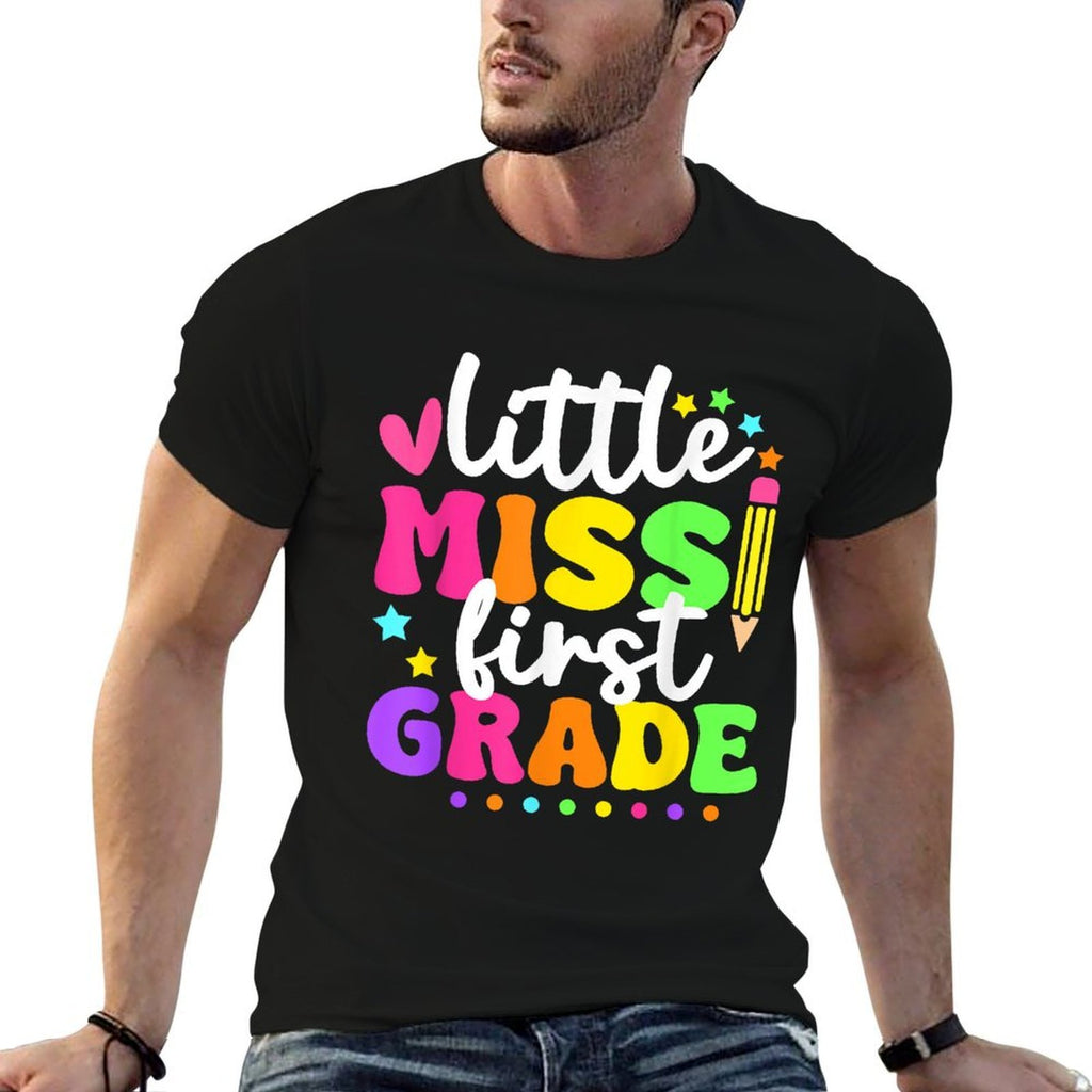 Little Miss 1st Grade Kids Girls Pencil Back To School Funny  Durable T-Shirt
