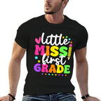 Little Miss 1st Grade Kids Girls Pencil Back To School Funny  Durable T-Shirt