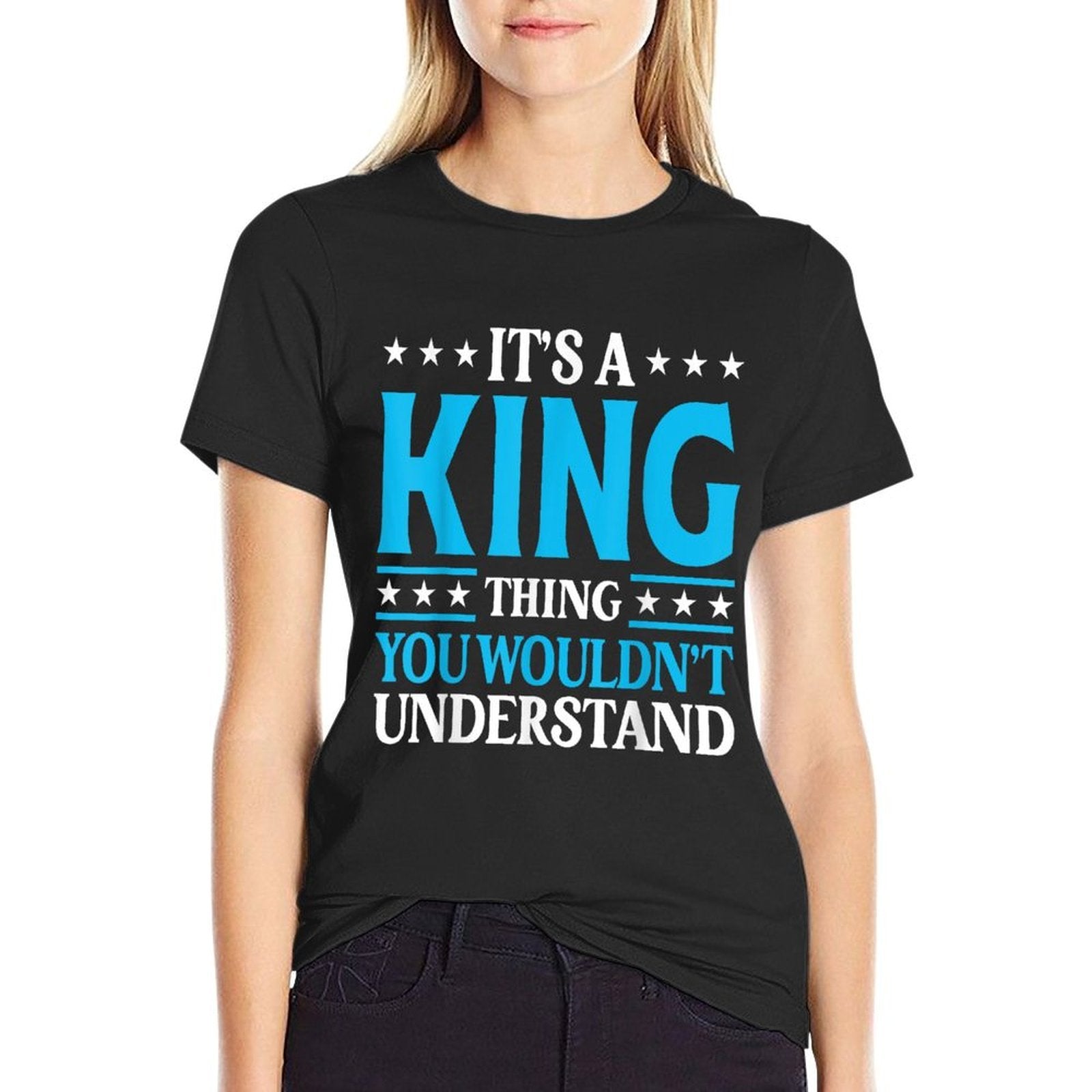 Its A King Thing Surname Funny Family Last Name King  Heathered Texture T-Shirt