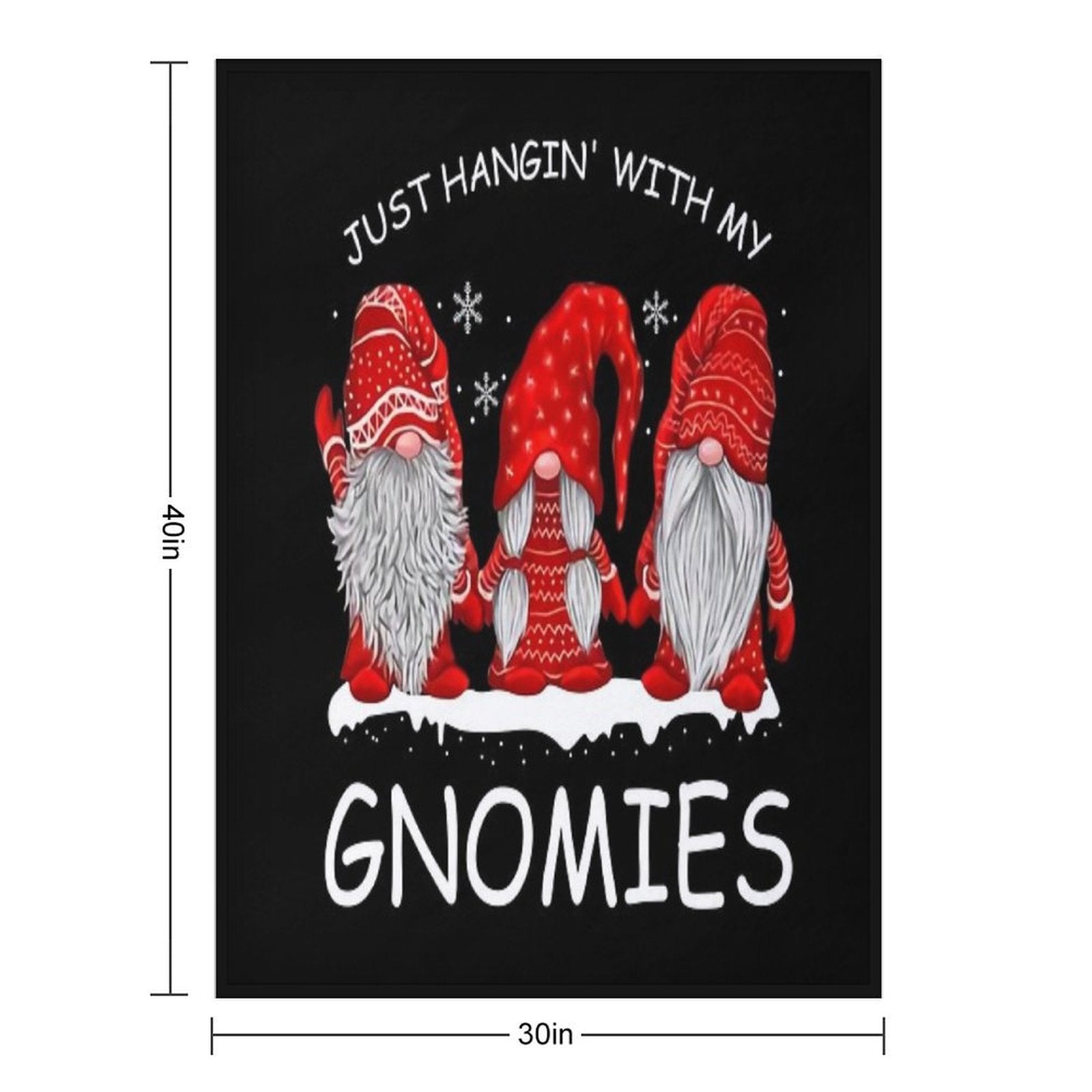 Just Hangin with My Gnomies Gnome Lover Machine-washable Throw Blanket