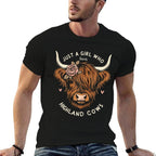 Just A Girl Who Loves Highland Cows  Rolled Sleeves T-Shirt