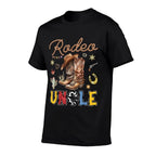 Rodeo Uncle Western Cowboy Birthday Matching Family  Oversized Silhouette T-Shirt